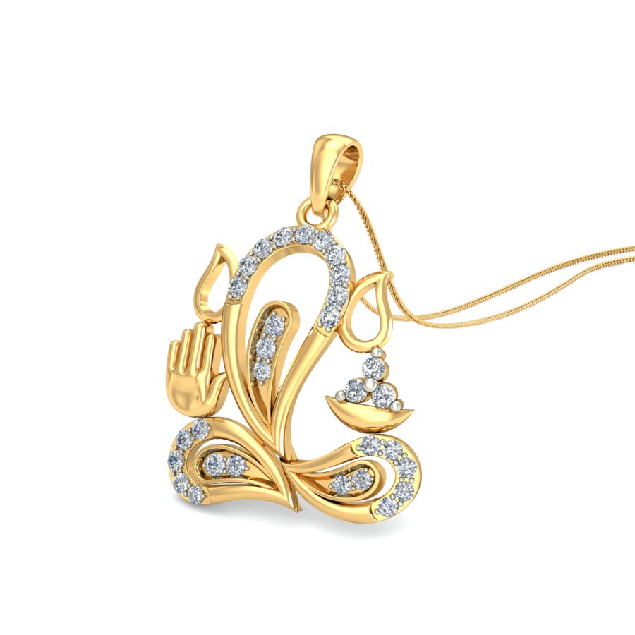 Enlightened Ganesha Diamond Pendant