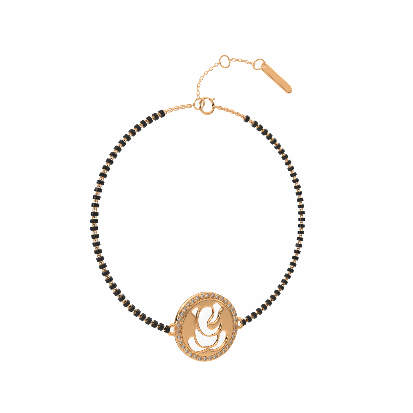 Divine Ganesha Gem Bracelet 18K