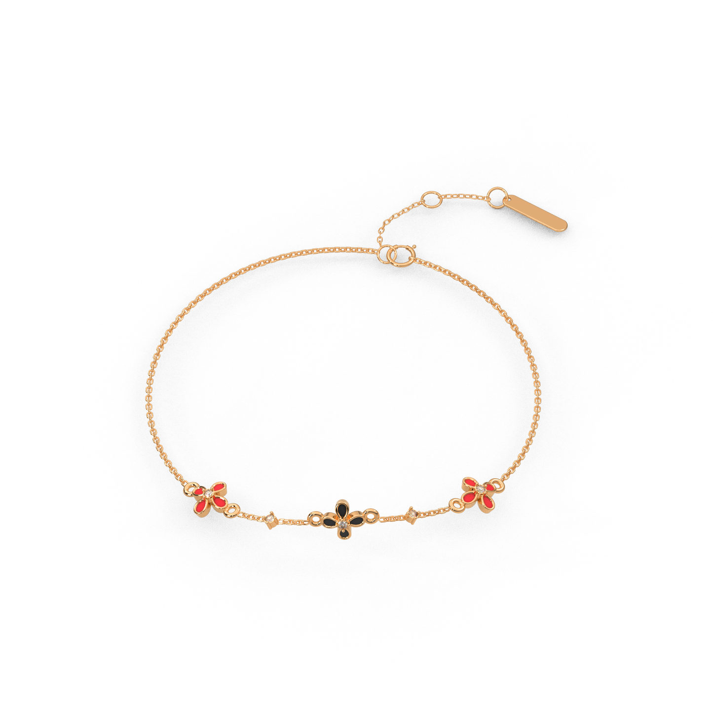 Luminous Lily Diamond Chain Bracelet 18K