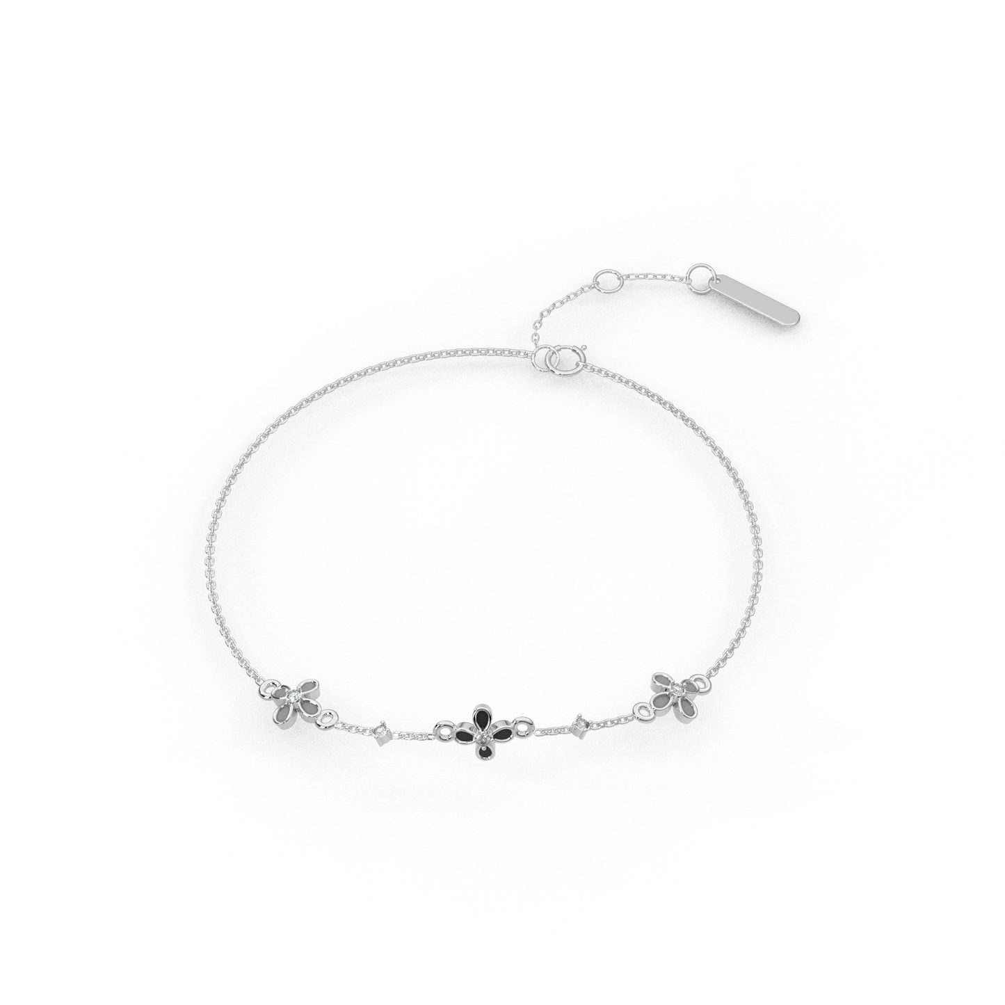Luminous Lily Diamond Chain Bracelet 18K