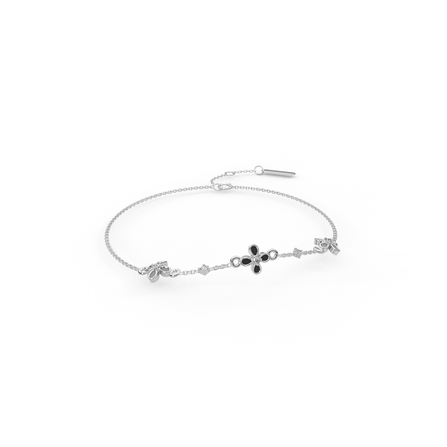 Luminous Lily Diamond Chain Bracelet 18K