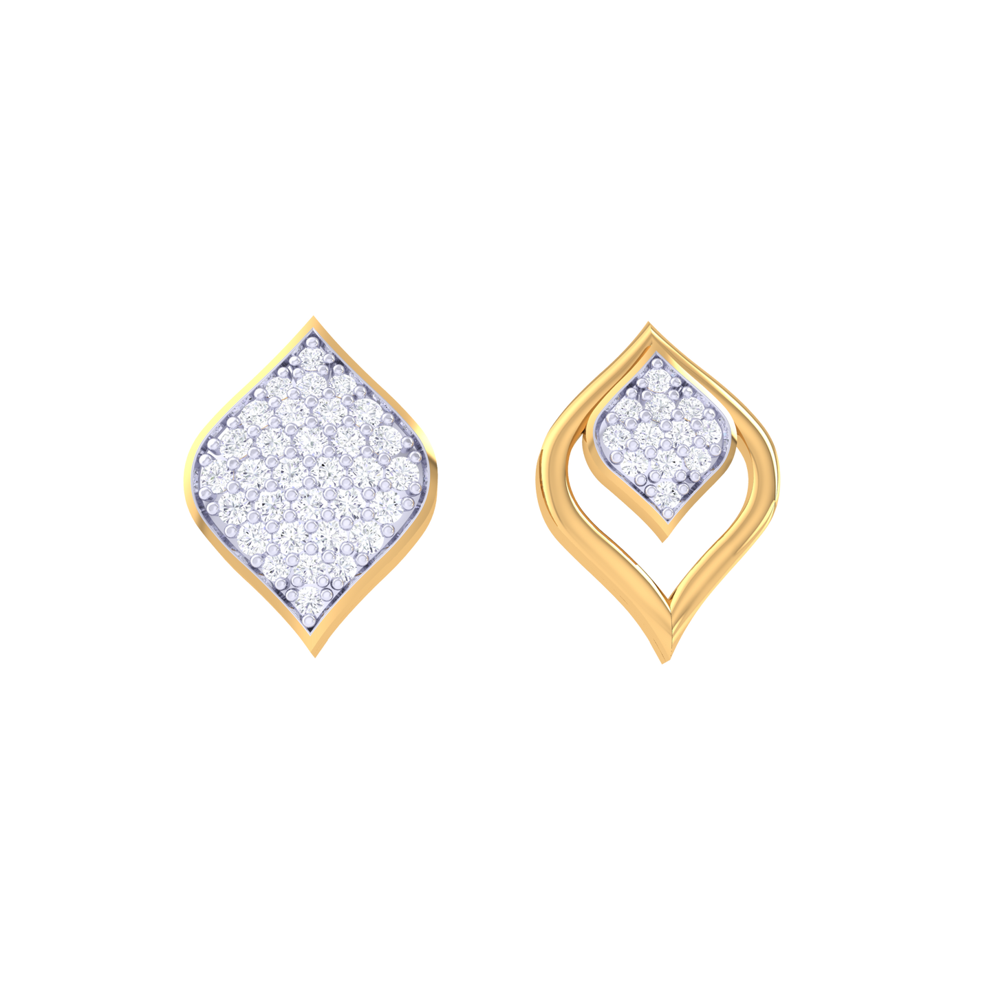 Creative Contrast Earrings 18K