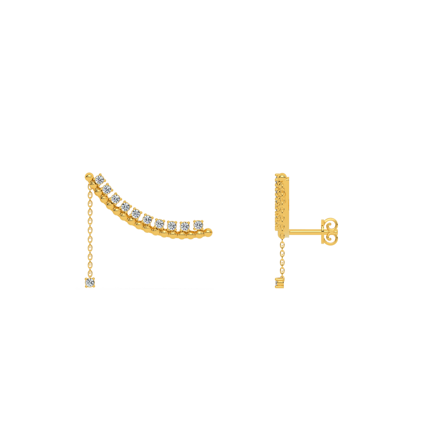 Golden Gleam Diamond Earring 18K