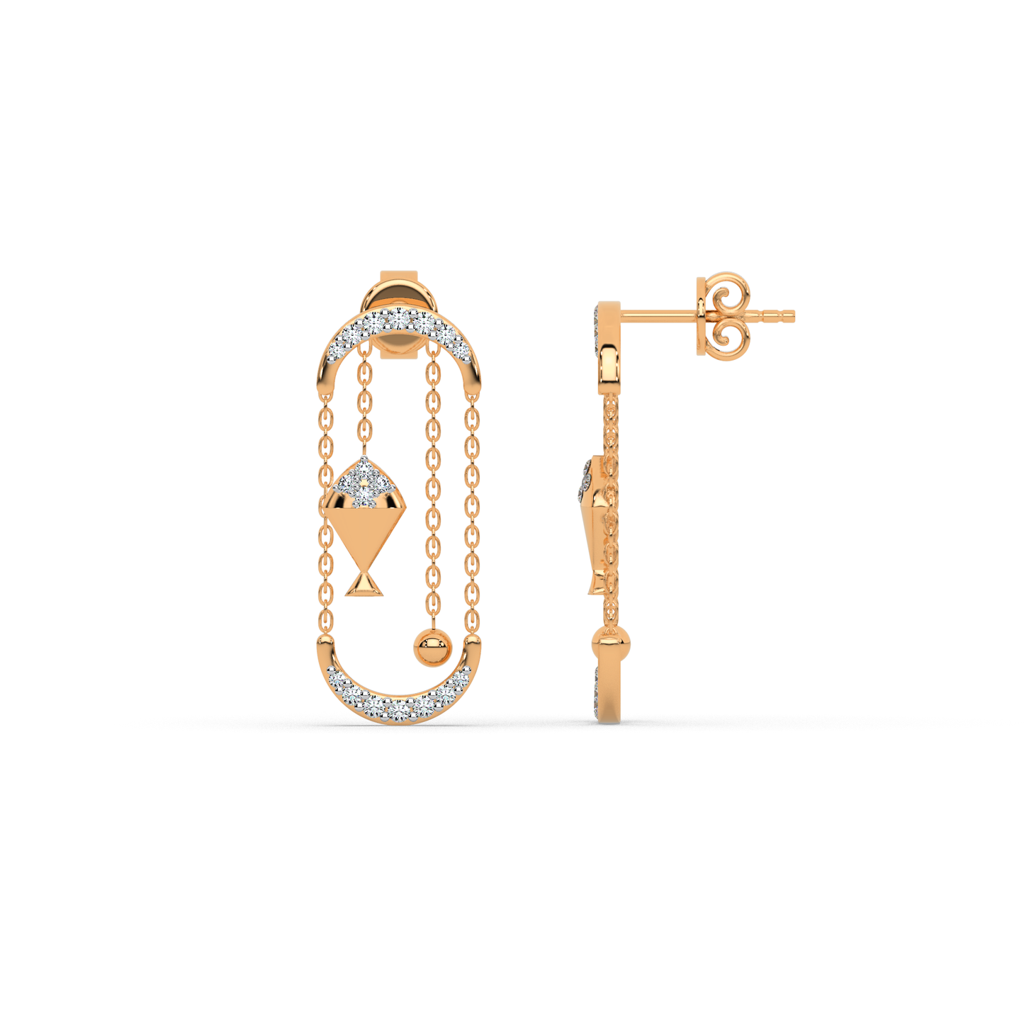 Shimmering Grace Diamond Earring 18K