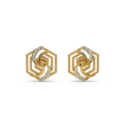 Radiant Gem Diamond Earring 18K