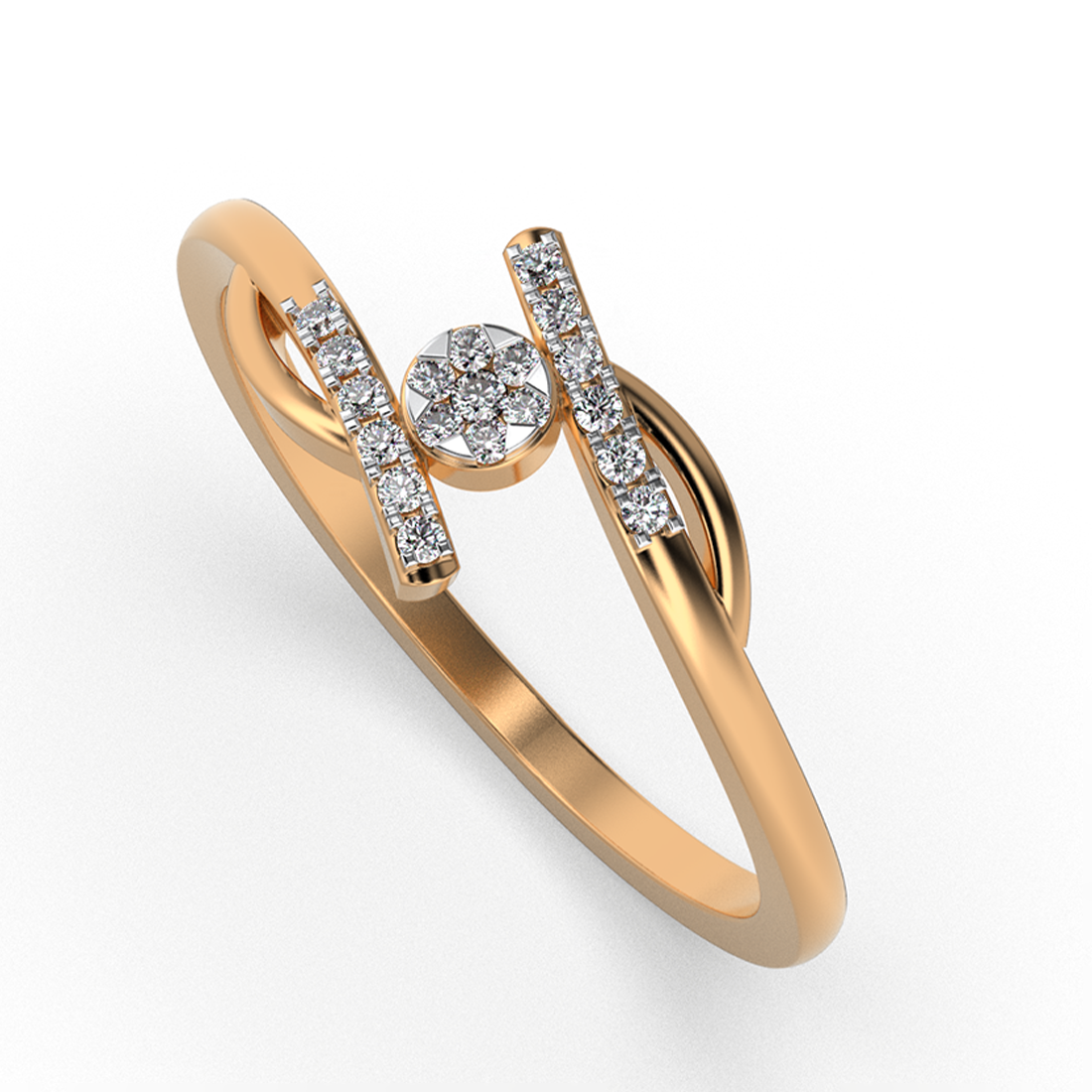 Crimson Serenade 14Kt Diamond Ring