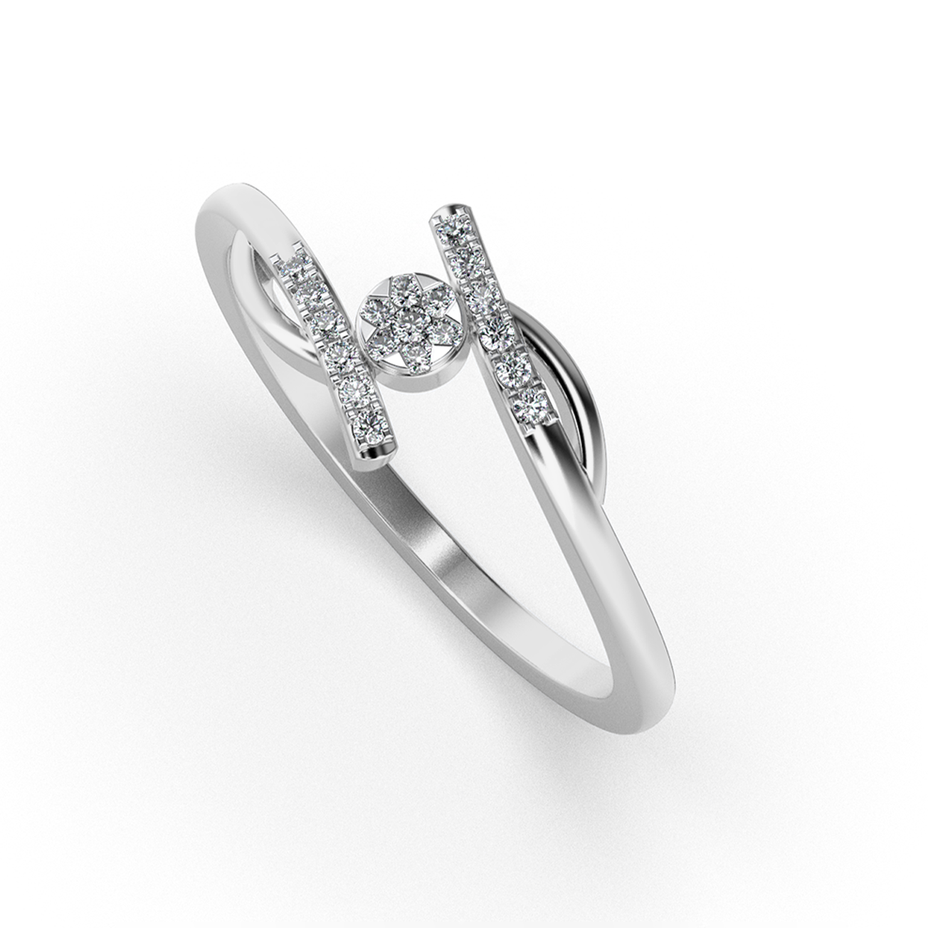 Crimson Serenade 14Kt Diamond Ring