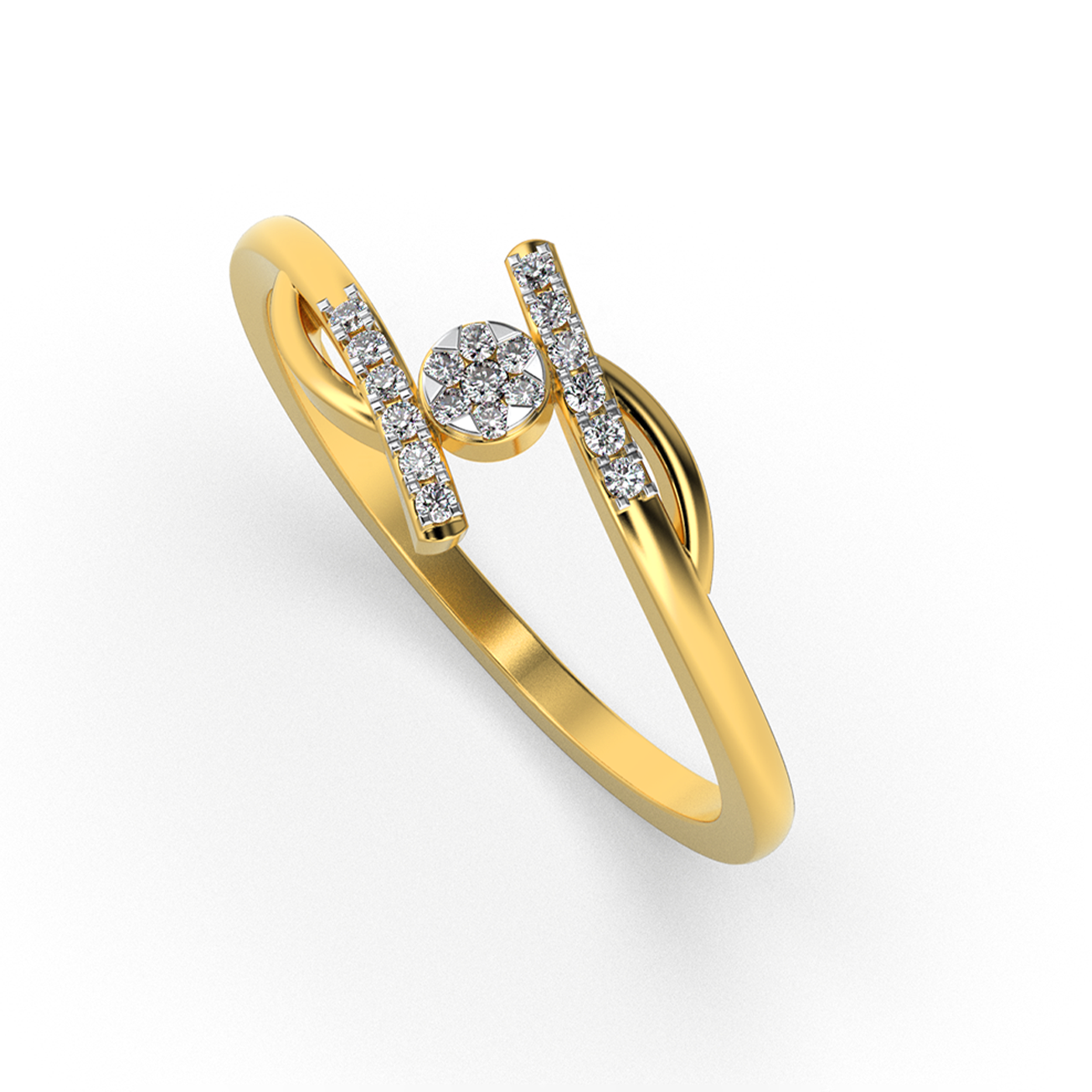 Crimson Serenade 14Kt Diamond Ring
