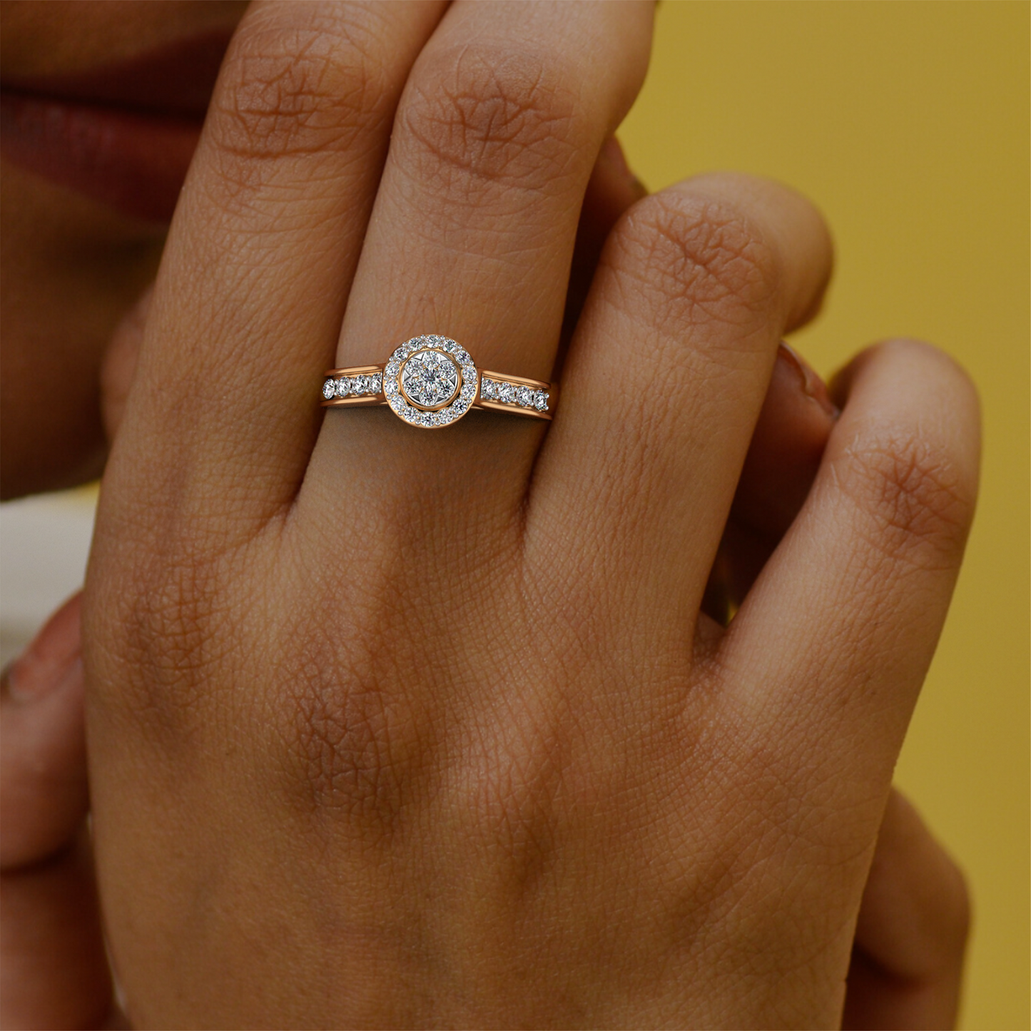 Amber Veil 14Kt Diamond Ring