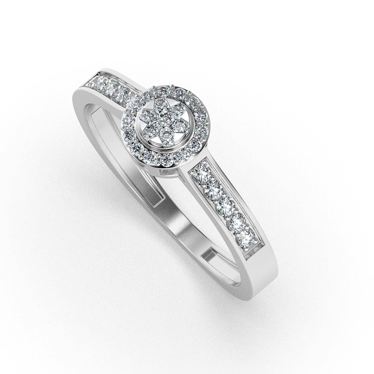 Amber Veil 14Kt Diamond Ring