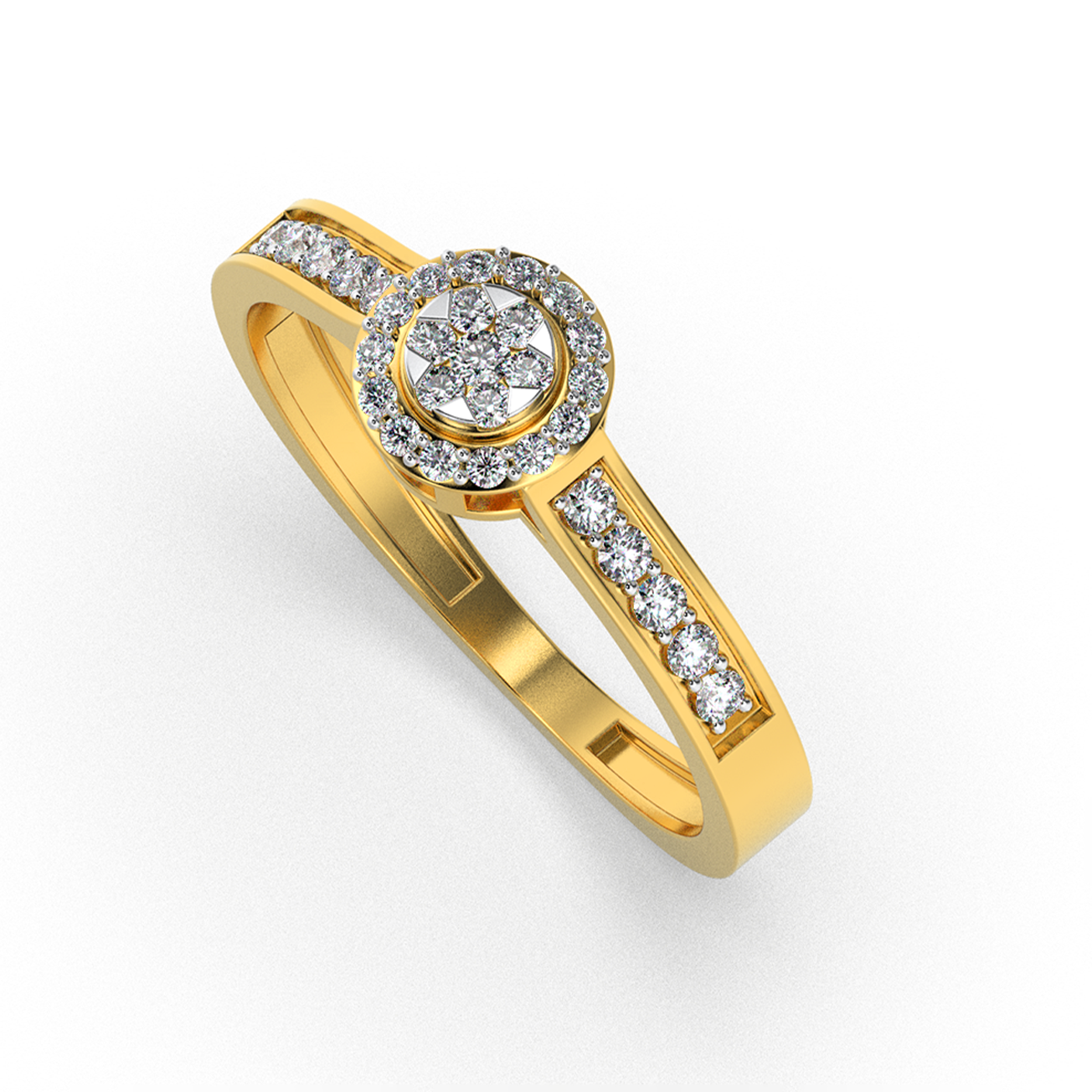 Amber Veil 14Kt Diamond Ring