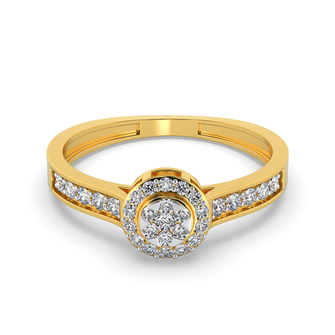 Amber Veil 14Kt Diamond Ring