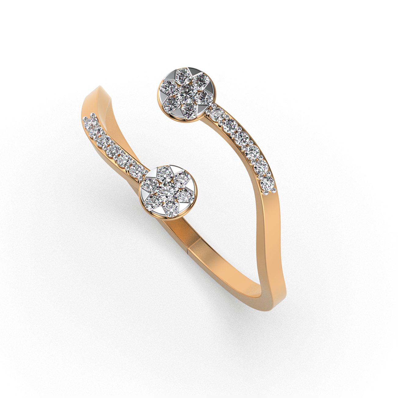 Radiant Cascade 14Kt Diamond Ring