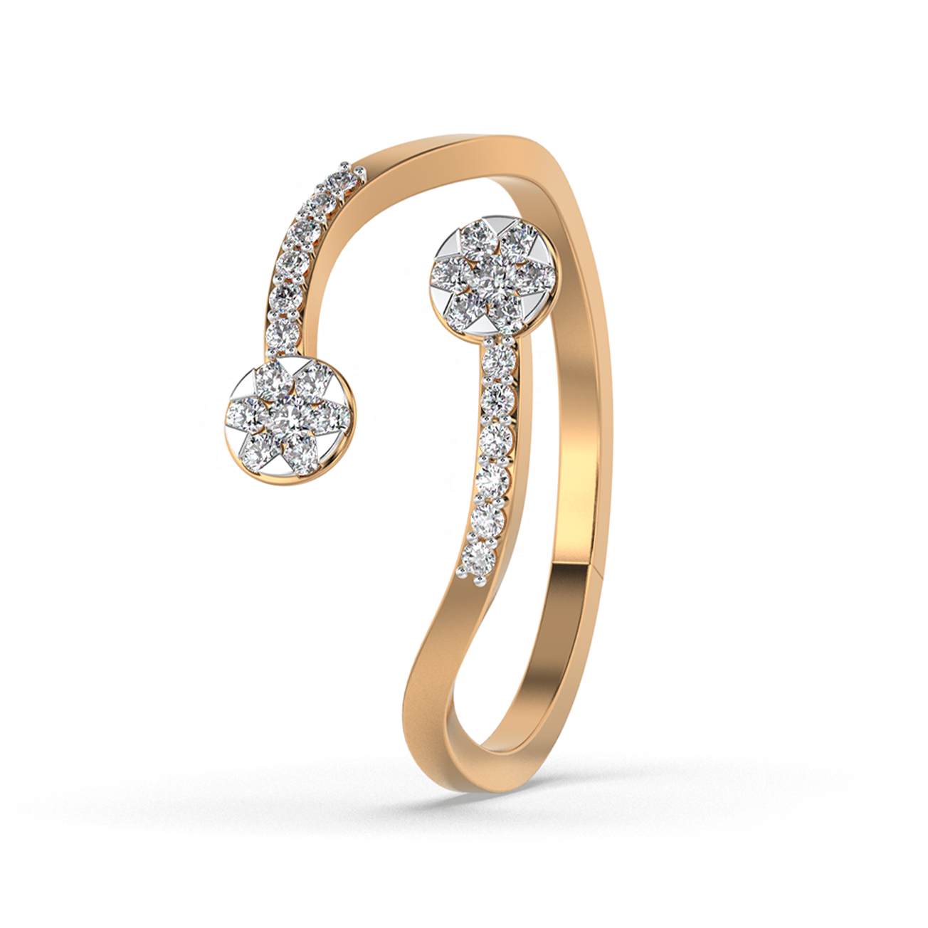 Radiant Cascade 14Kt Diamond Ring