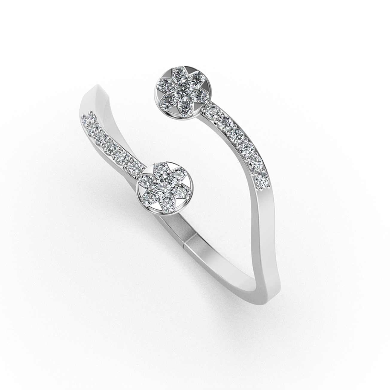 Radiant Cascade 14Kt Diamond Ring