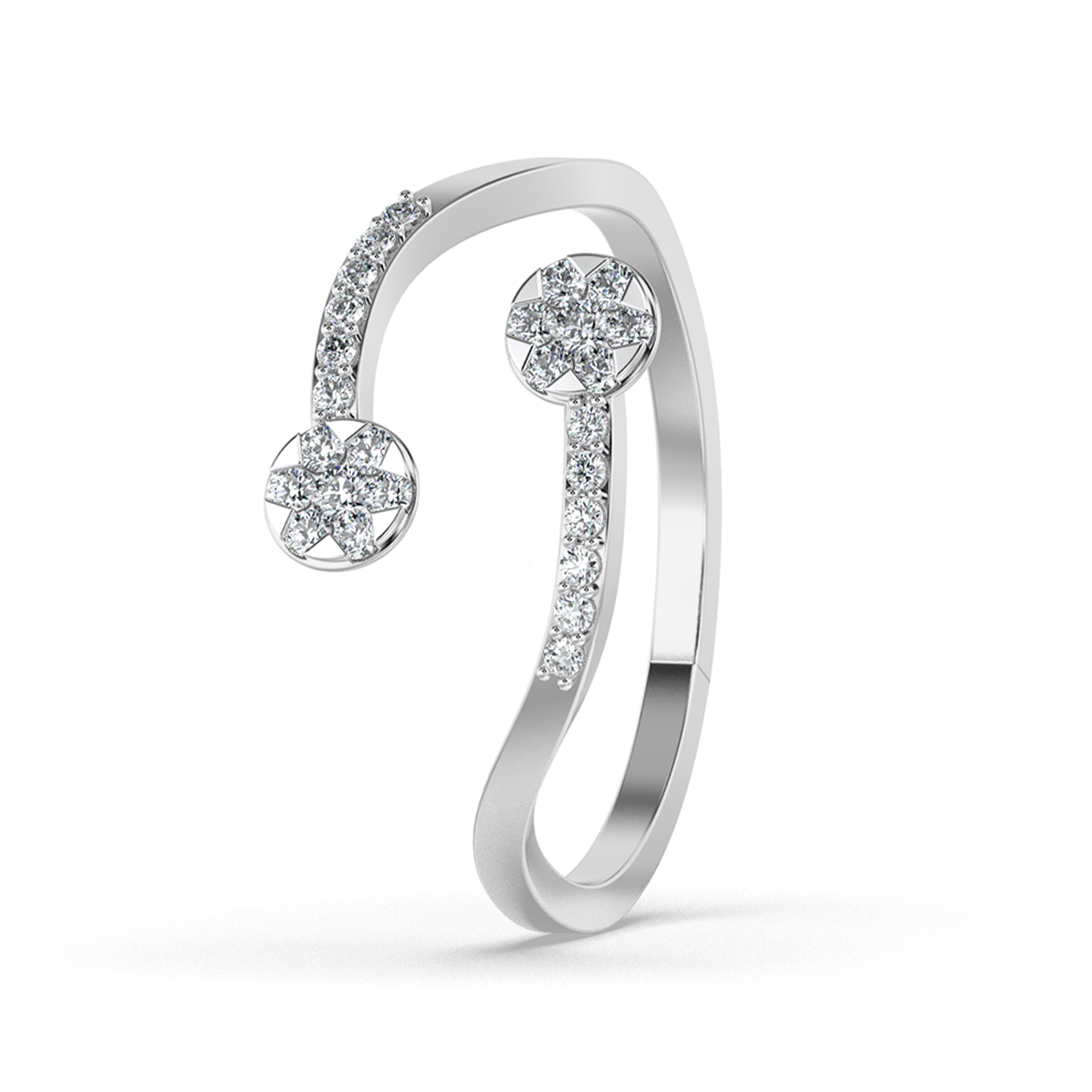 Radiant Cascade 14Kt Diamond Ring