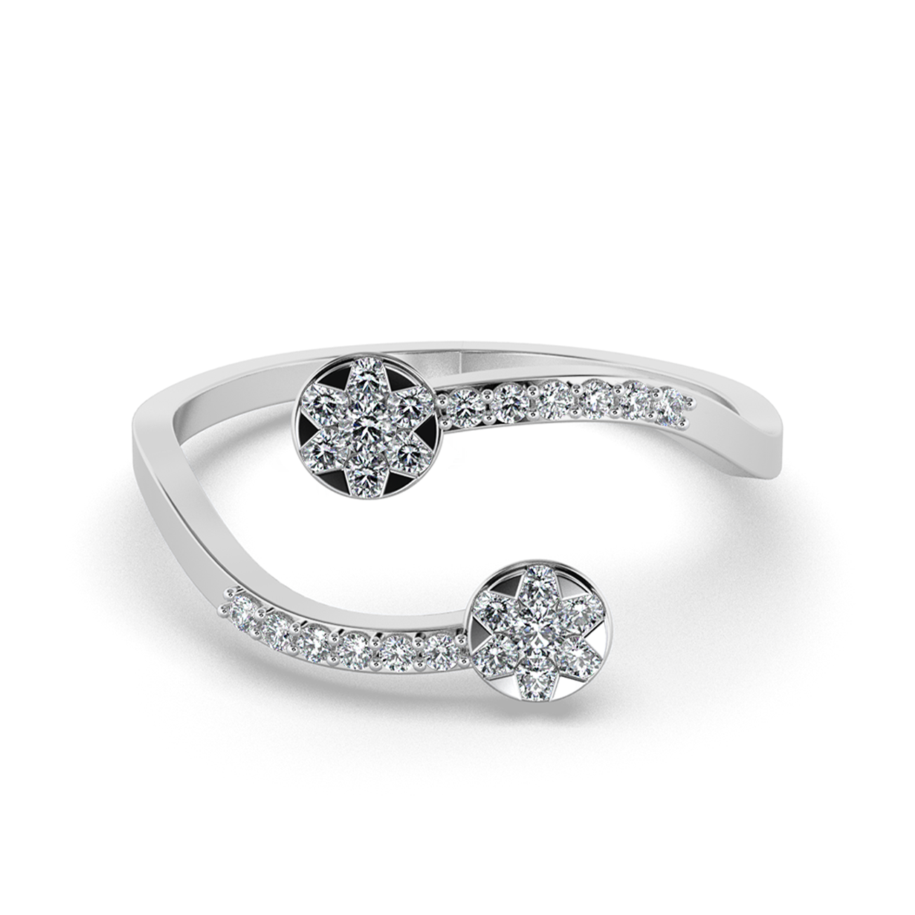 Radiant Cascade 14Kt Diamond Ring
