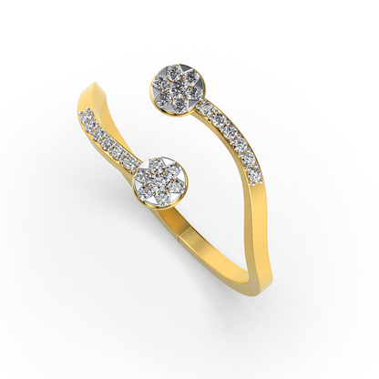 Radiant Cascade 14Kt Diamond Ring