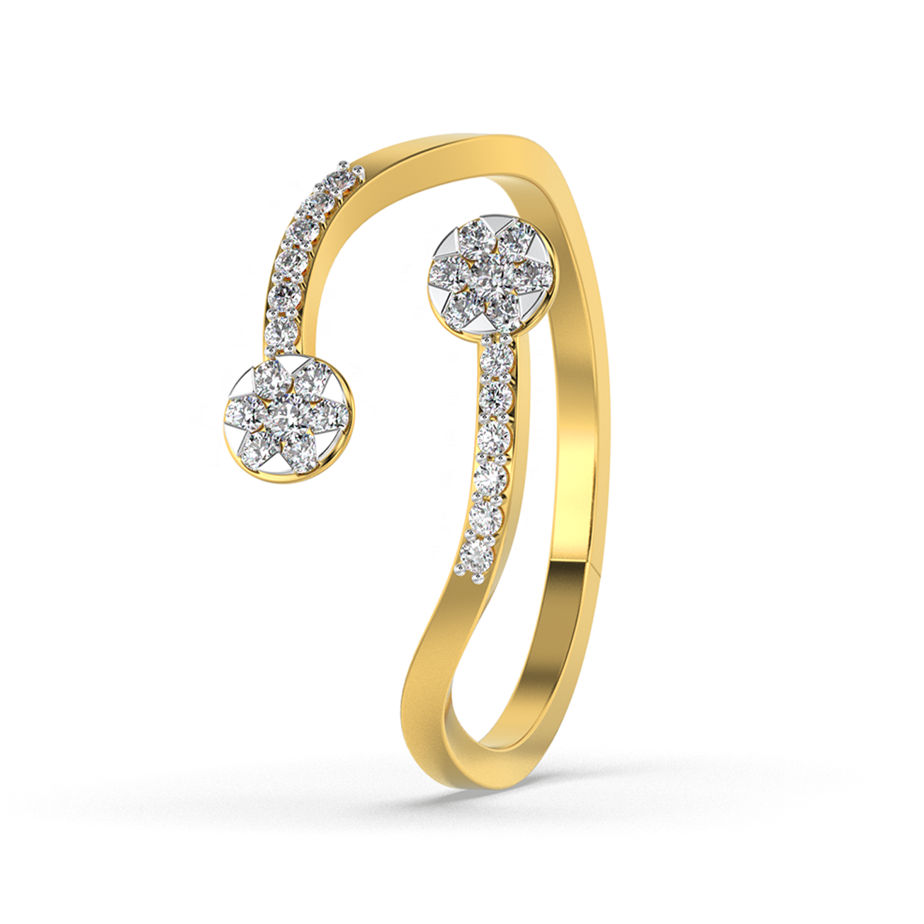 Radiant Cascade 14Kt Diamond Ring