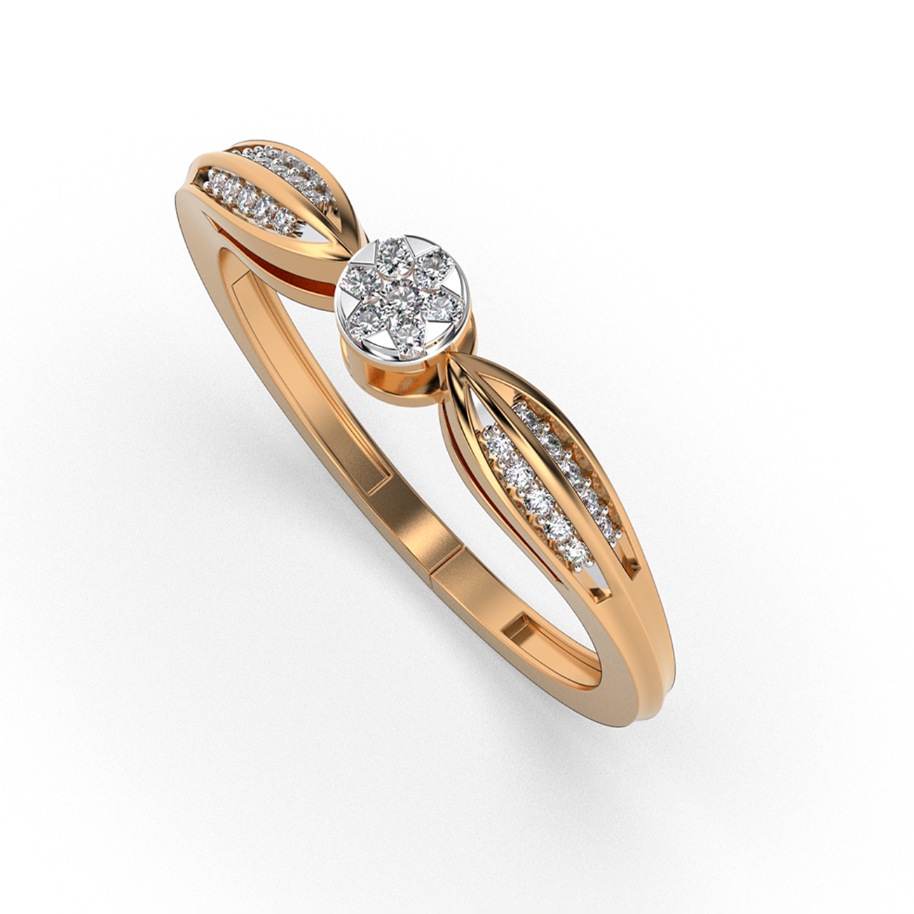 Crimson Glow 14Kt Diamond Ring