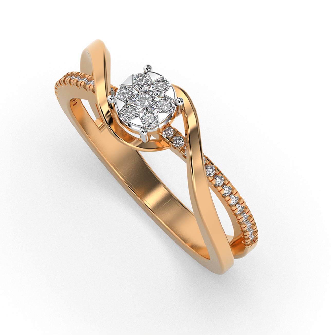 Gilded Rose 14Kt Diamond Ring