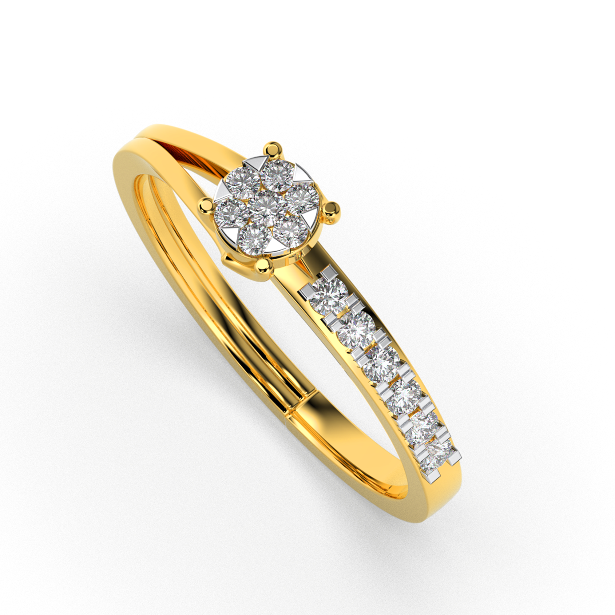 Sapphire Glow 14Kt Diamond Ring