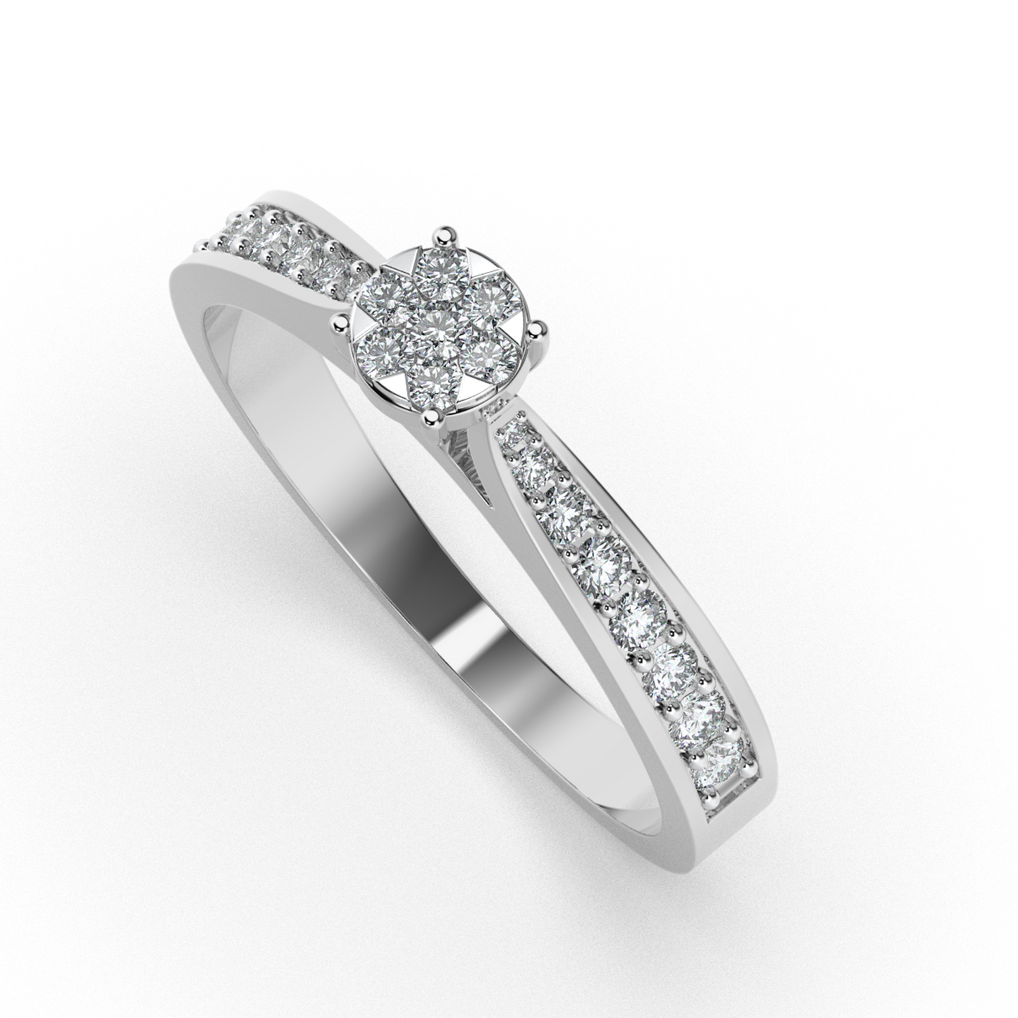 Radiant Pearl 18Kt Diamond Ring