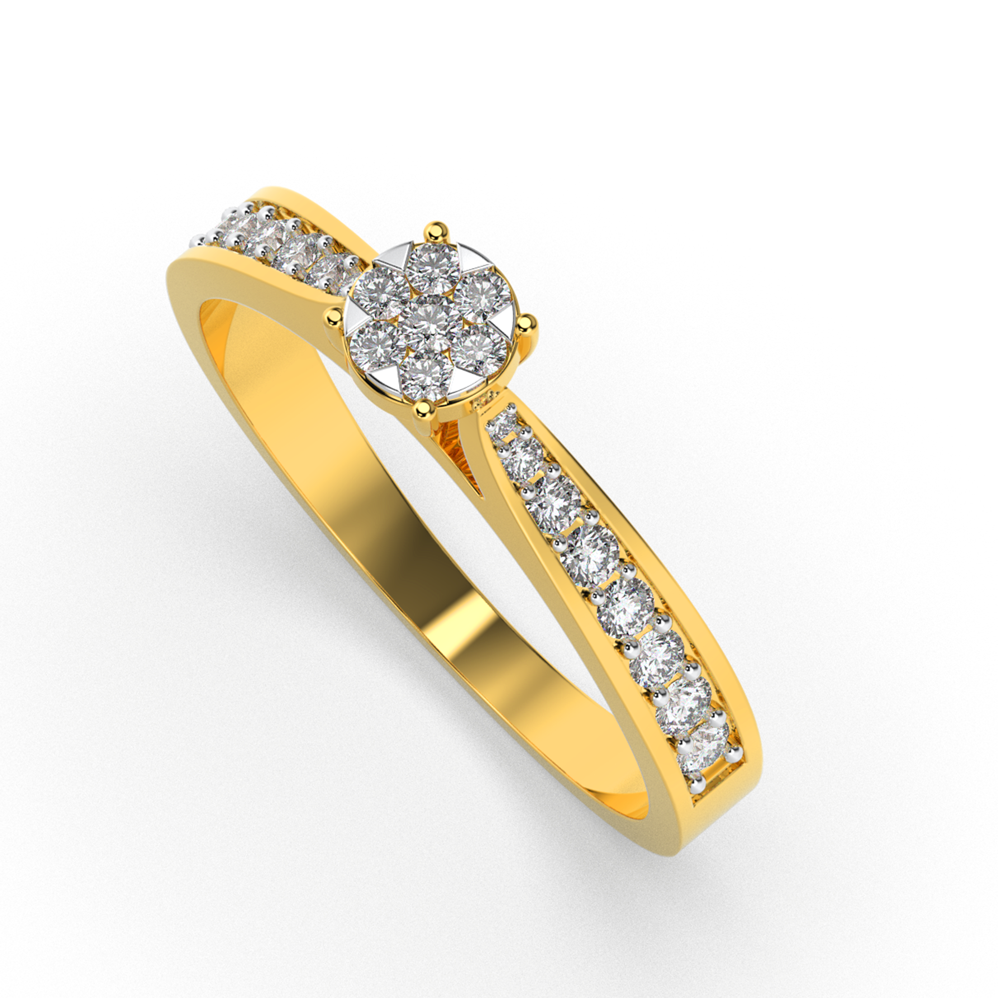 Radiant Pearl 14Kt Diamond Ring