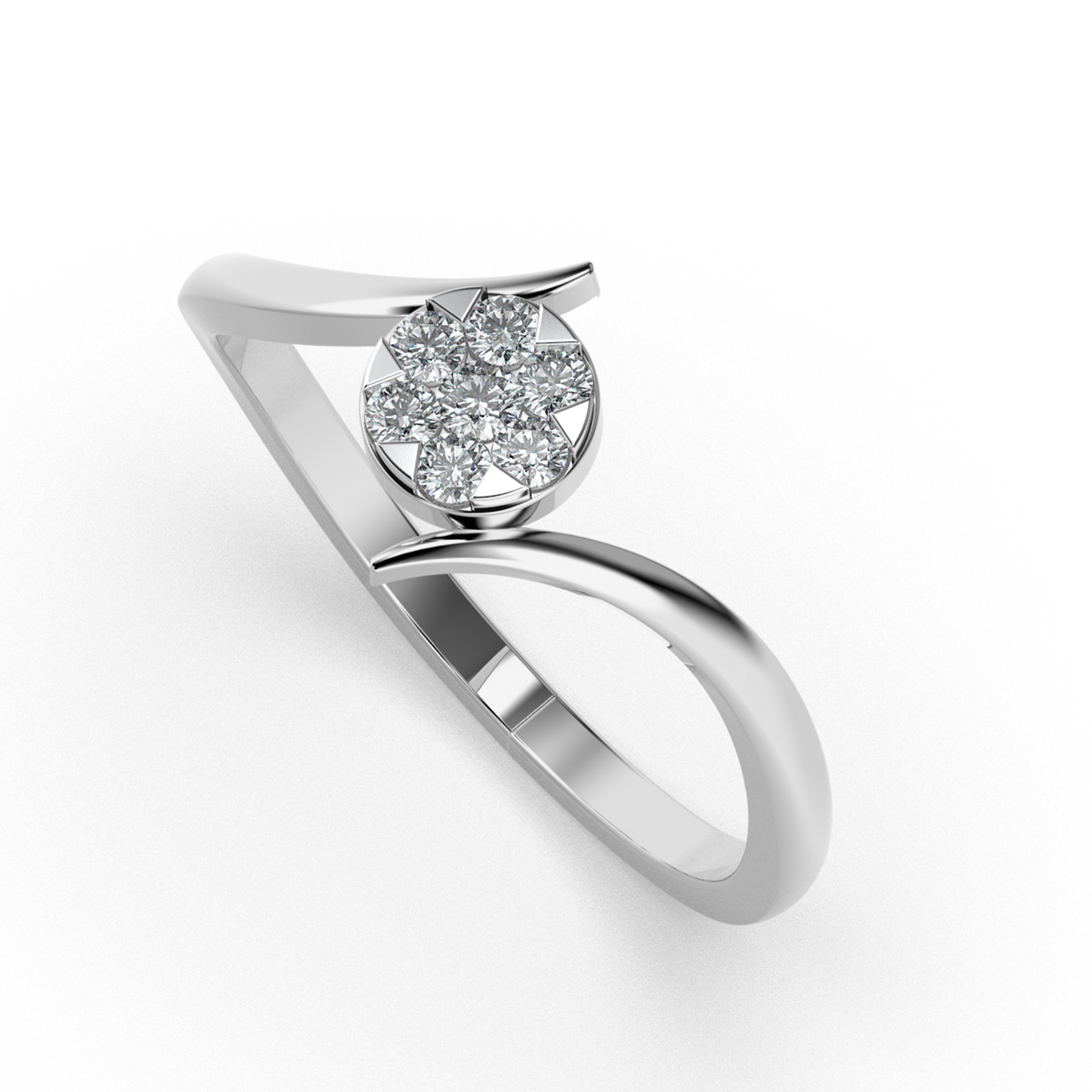 Crystal Veil 14Kt Diamond Ring