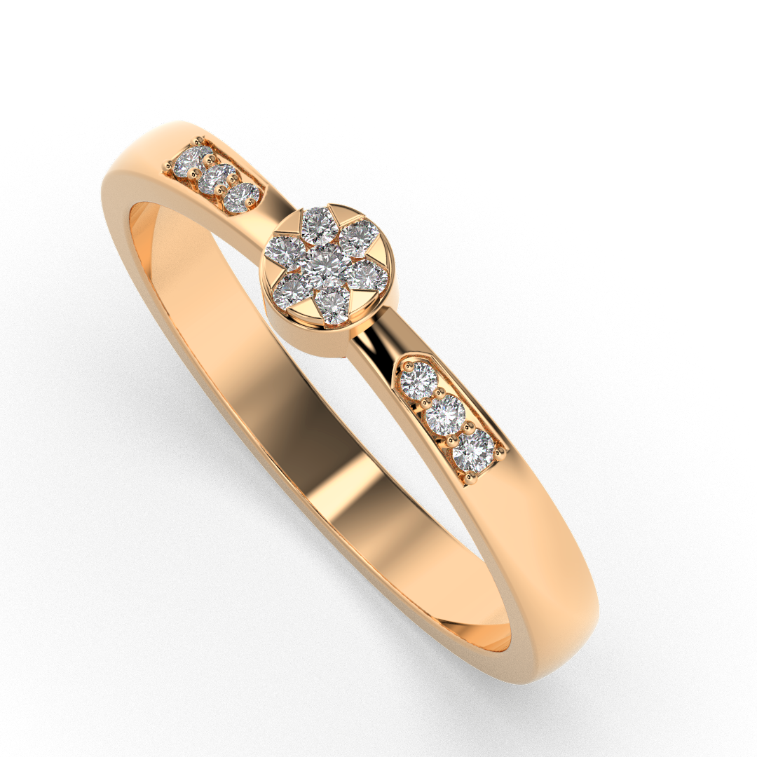 Crimson Halo 14Kt Diamond Ring