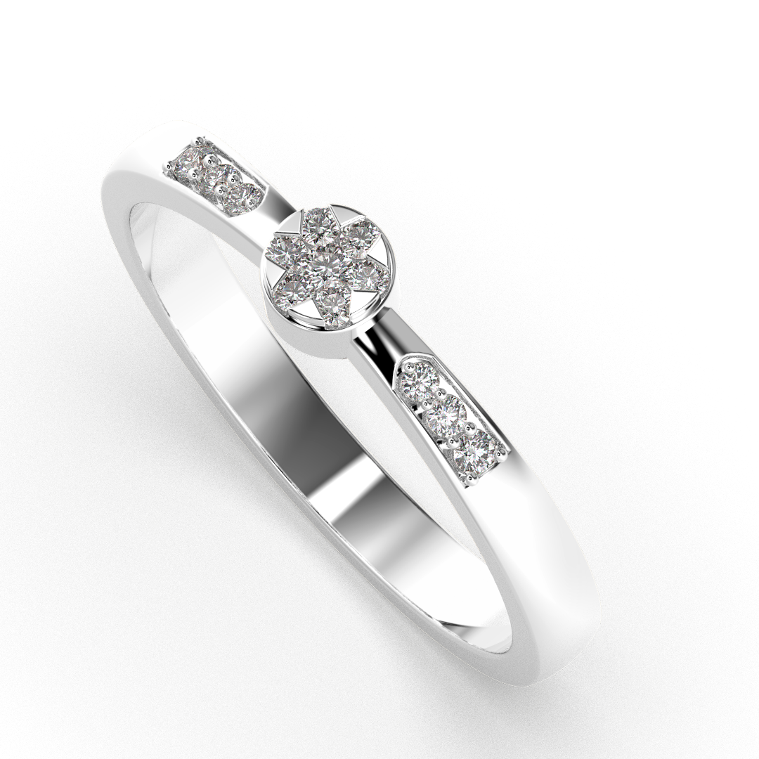 Crimson Halo 14Kt Diamond Ring