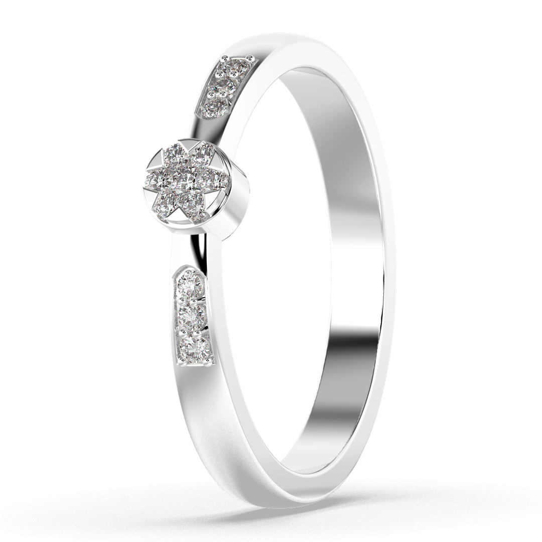 Crimson Halo 14Kt Diamond Ring