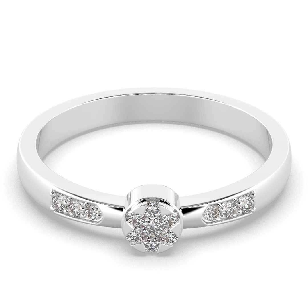 Crimson Halo 14Kt Diamond Ring