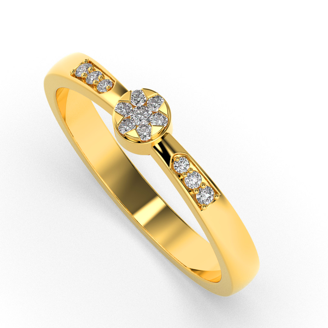 Crimson Halo 14Kt Diamond Ring