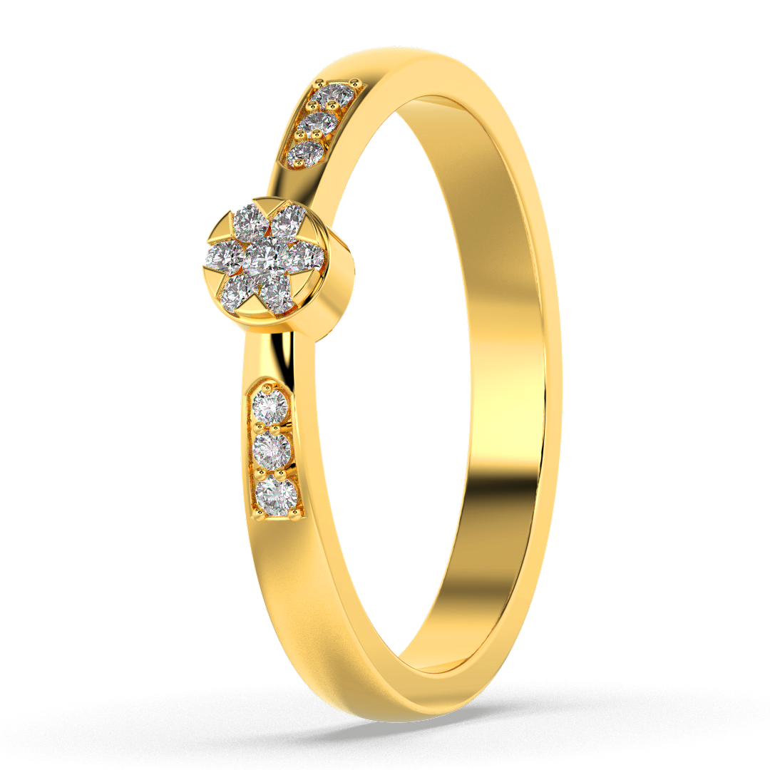 Crimson Halo 14Kt Diamond Ring