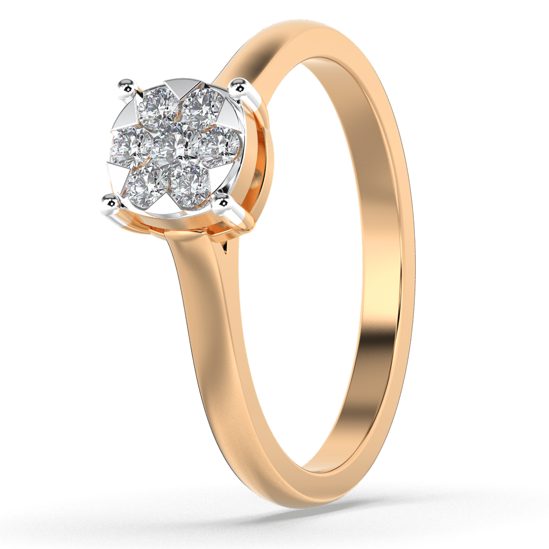 Starlit Rose 14Kt Diamond Ring