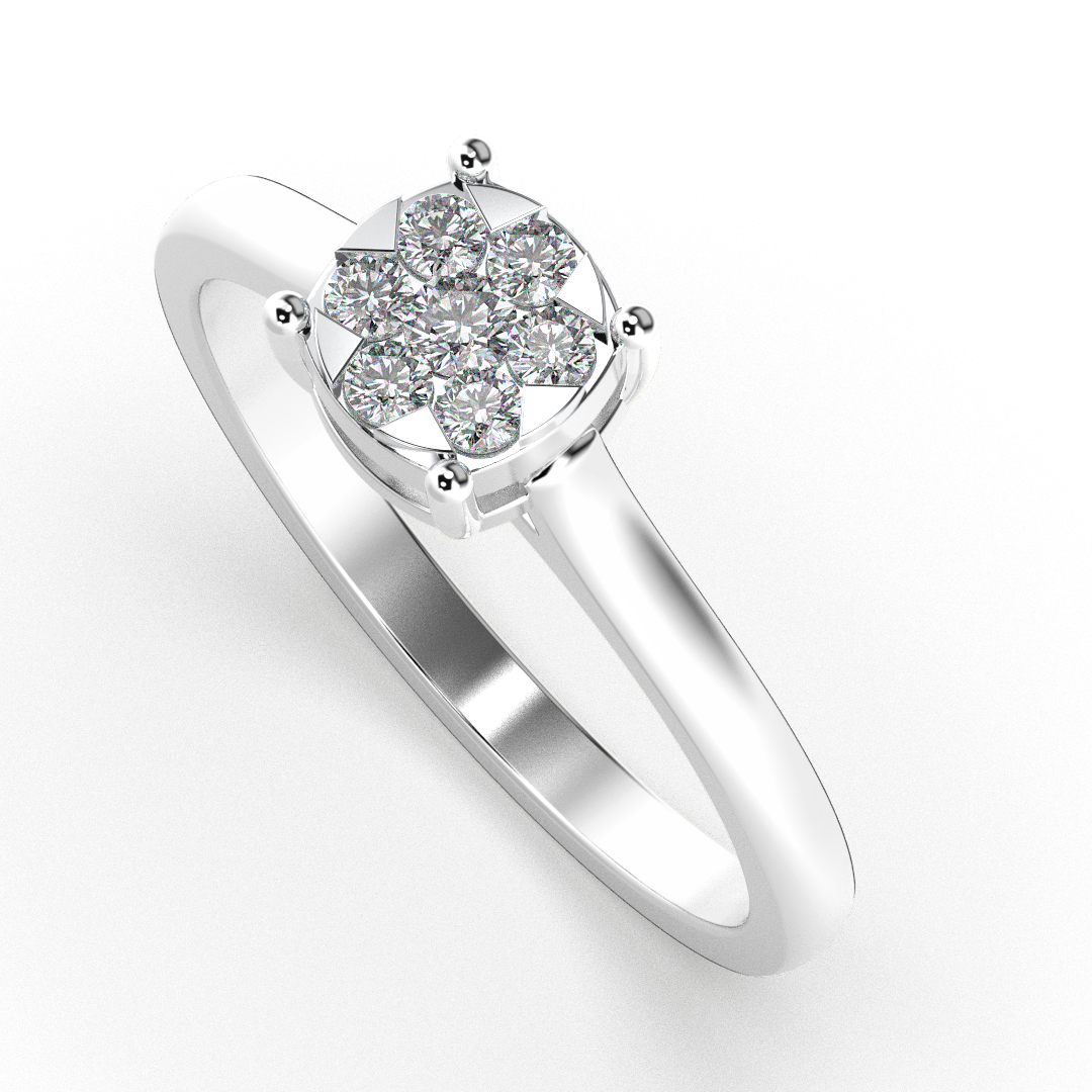 Starlit Rose 14Kt Diamond Ring