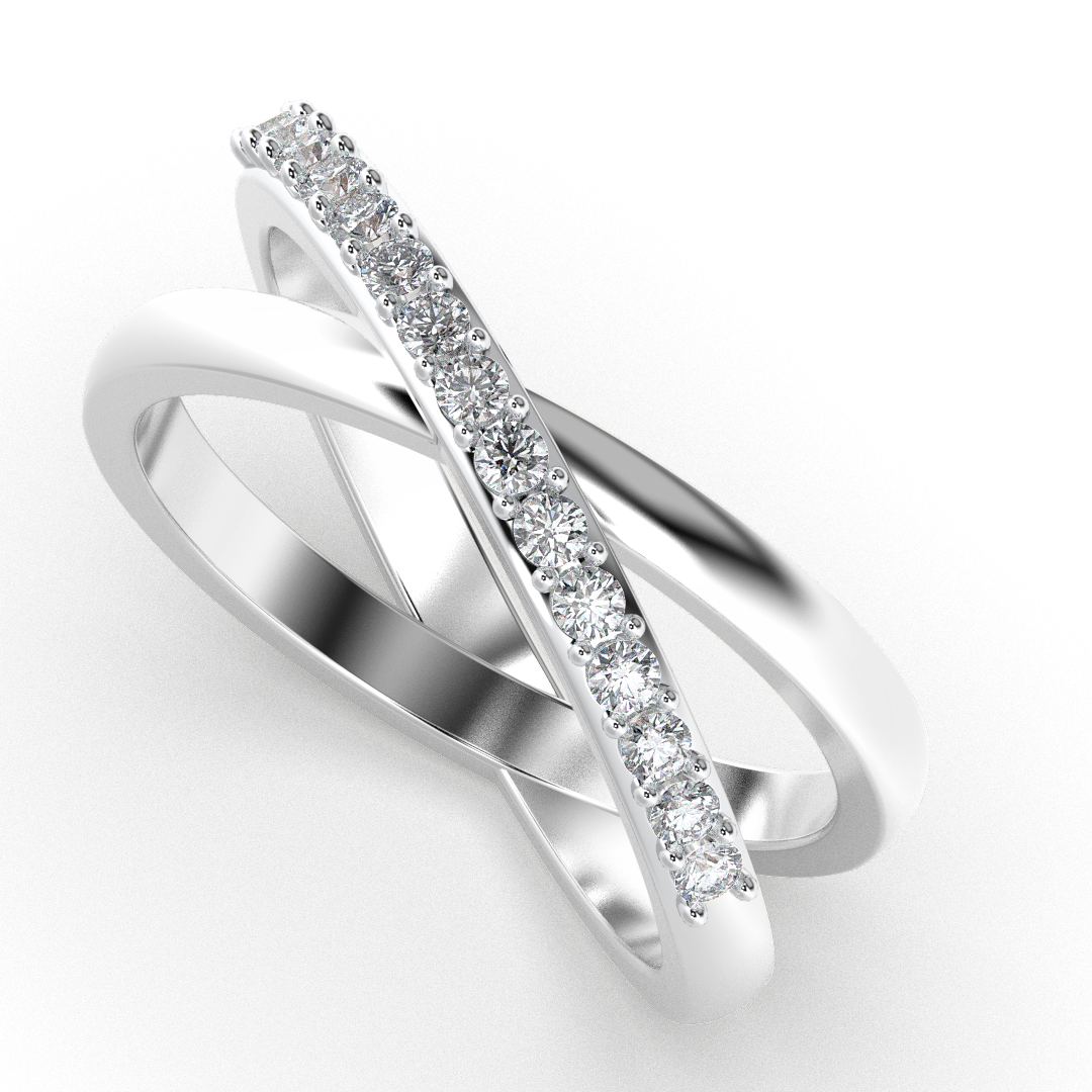 Moonlit Cascade 14Kt Diamond Ring