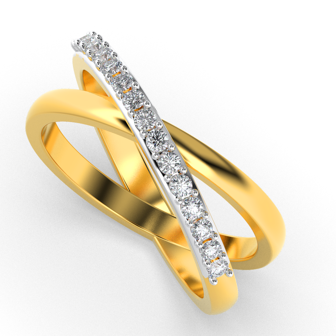 Moonlit Cascade 14Kt Diamond Ring