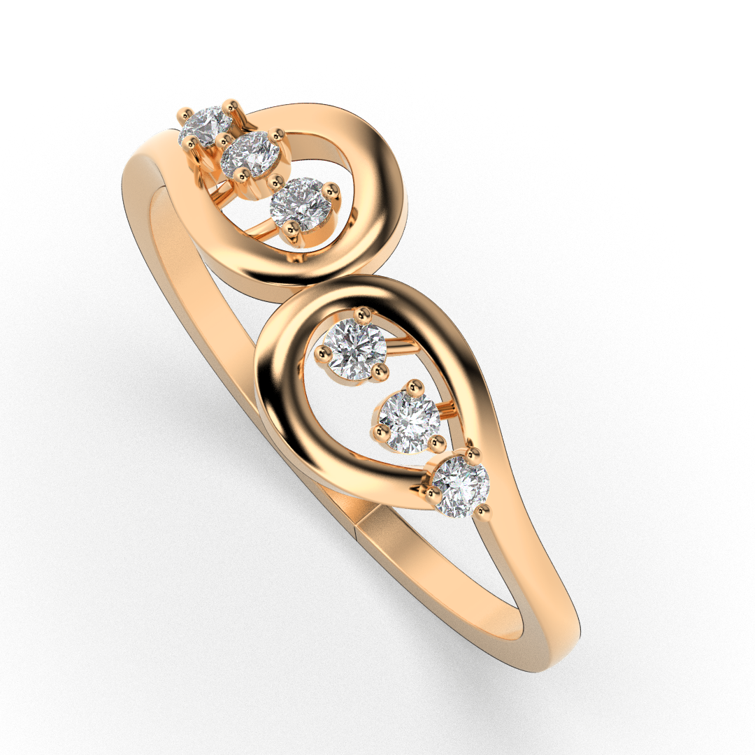 Golden Petal 18Kt Diamond Ring
