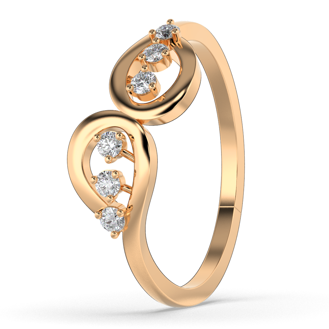 Golden Petal 14Kt Diamond Ring