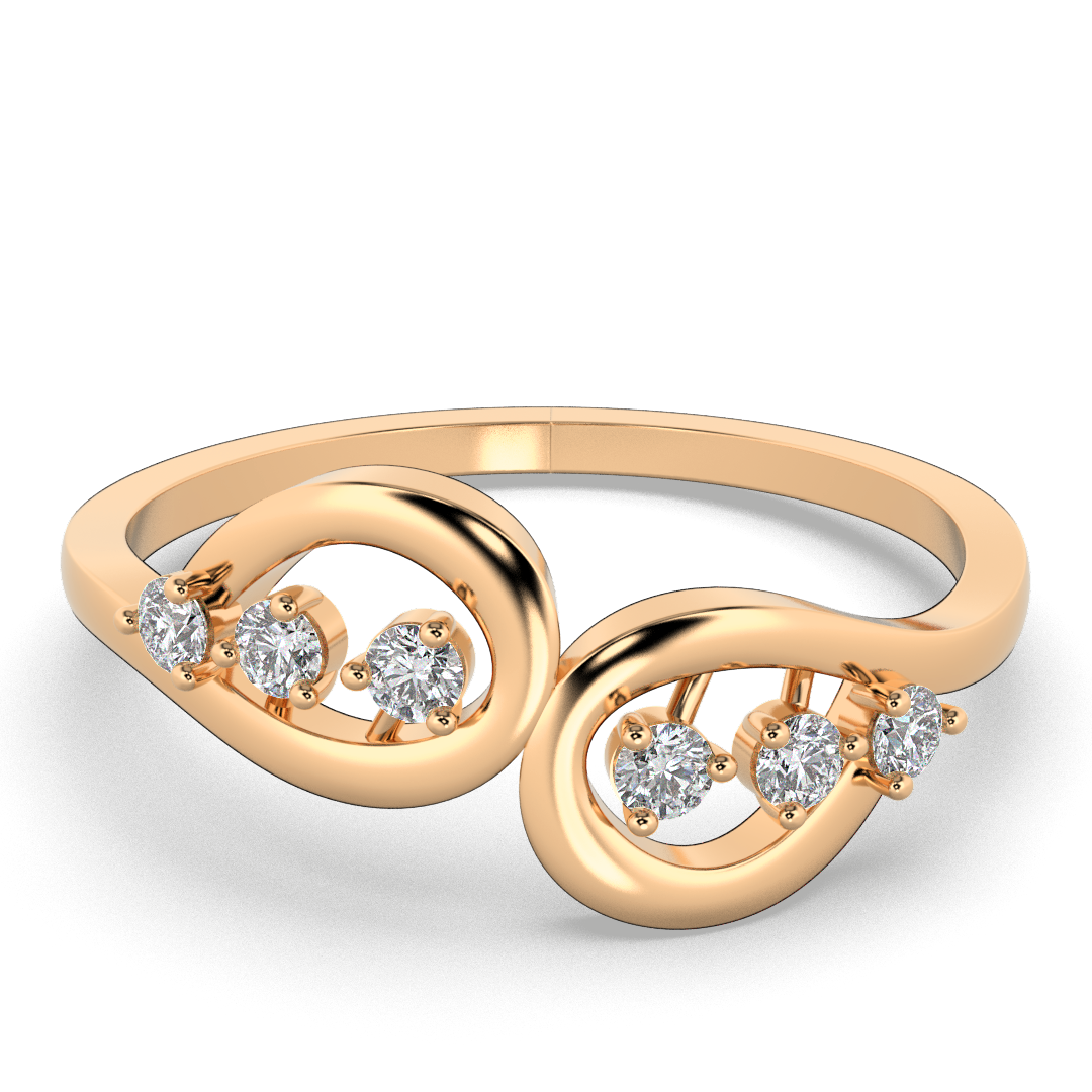 Golden Petal 18Kt Diamond Ring
