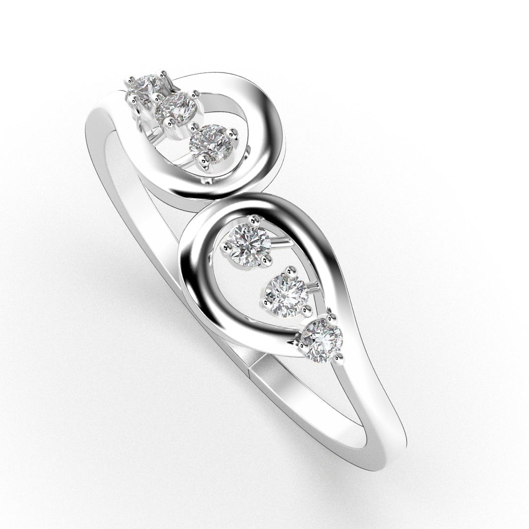 Golden Petal 14Kt Diamond Ring