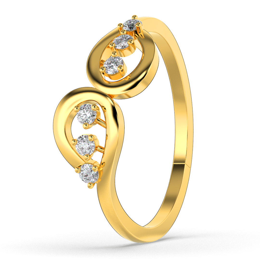 Golden Petal 14Kt Diamond Ring