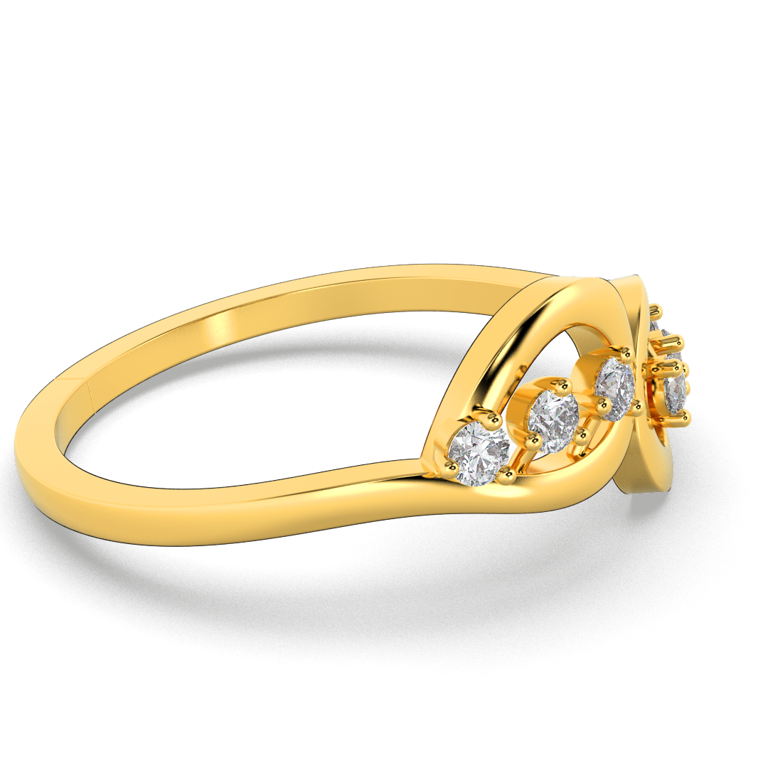Golden Petal 14Kt Diamond Ring