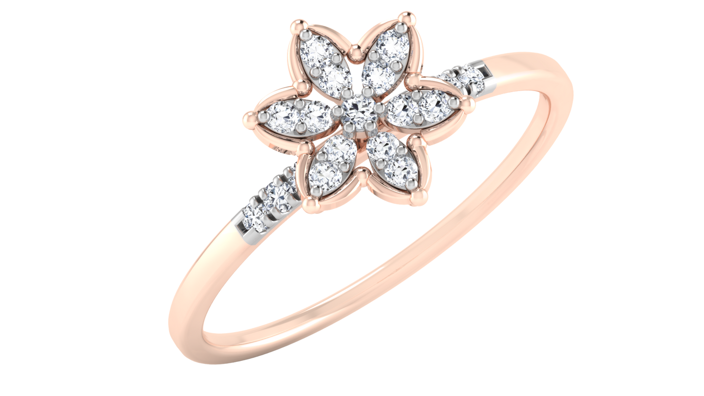 Flame 14Kt Diamond Ring