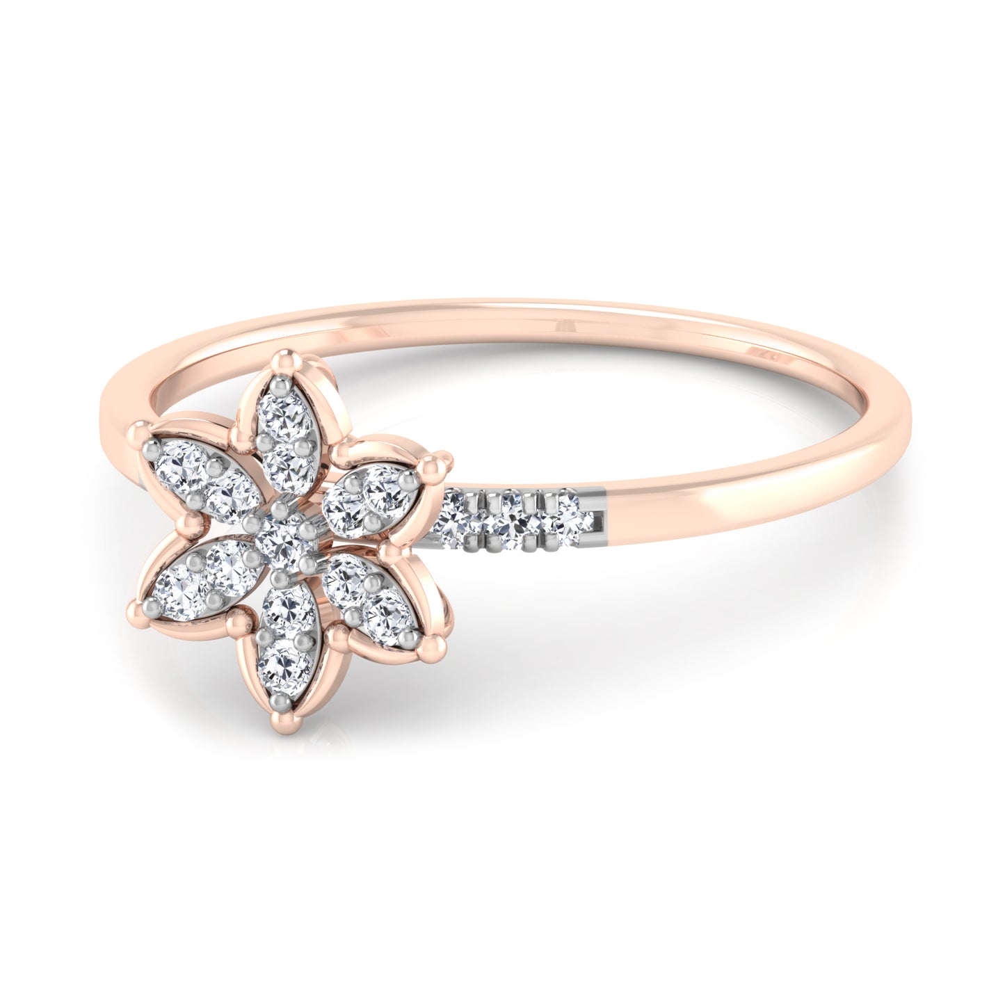 Flame 14Kt Diamond Ring