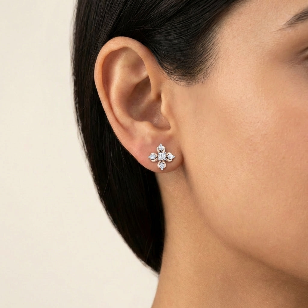 Amour Earrings 18K model_rose view
