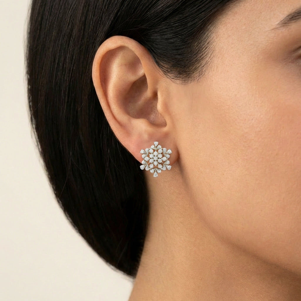 Aurora Adorn Earrings 18K model_rose view