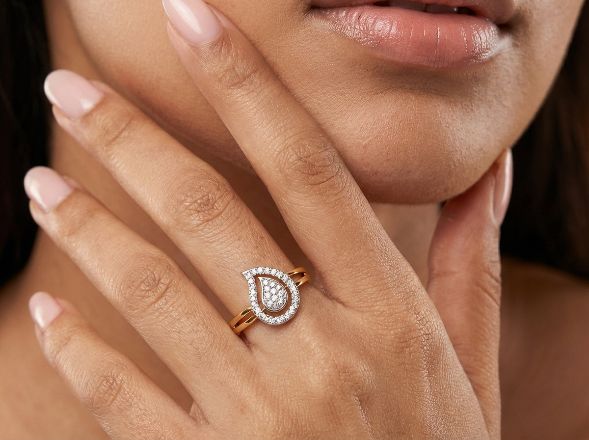 Bliss 18Kt Diamond Ring model_white view